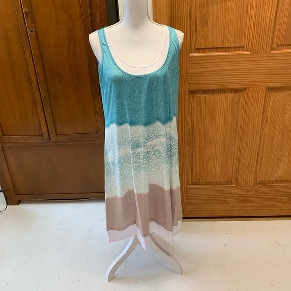 NORACORA tank dress large 21 in pit pit L-39 in coastal chic - Picture 1 of 6